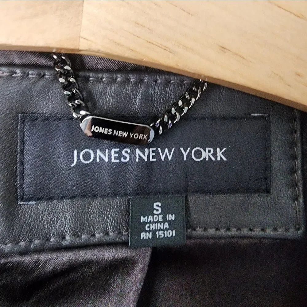 Jones New York Chocolate Leather Jacket New With Tags